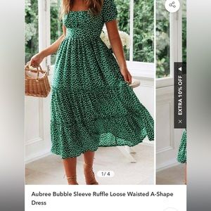 Women’s Medium Green Floral Midi-dress